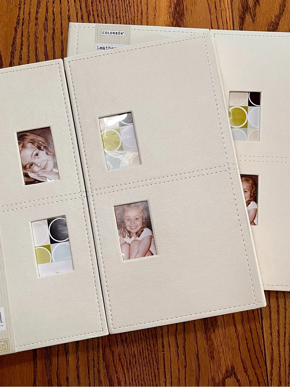NWT! 2 Leatherette Box Photo & Scrapbook Albums + 1 pack Extra Pgs Cream 12”x12